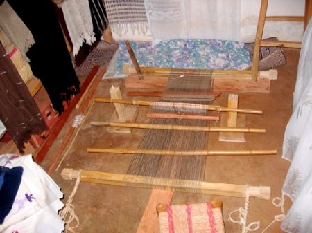 Loom in the Artisan Malagasy shop from which Ms. Mina - the caretaker of Nizzles - received a scarf.